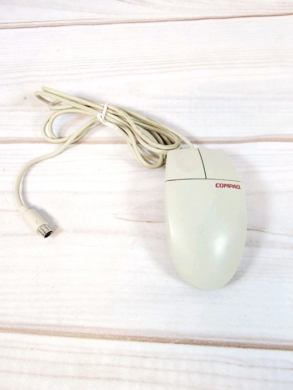 Vintage Compaq PS2 Beige M-S34 Mechanical TrackBall Computer Mouse